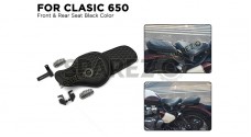 For Royal Enfield Classic 650 Genuine Leather Front and Rear Seat Black Color - SPAREZO For Royal Enfield Classic 650 Genuine Leather Front and Rear Seat Black Color - SPAREZO